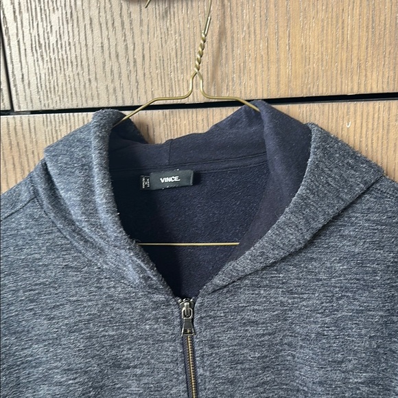 Vince Gray Zip-Up Sweater with Heathered Knit - Picture 3 of 4